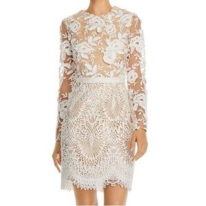 ML MONIQUE LHUILLIER Calypso Floral Lace Dress